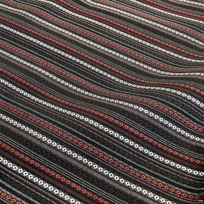 Southwest Style NOS Fabric - Black/Brown/Red/White - Relicate Leather Automotive Interior Upholstery