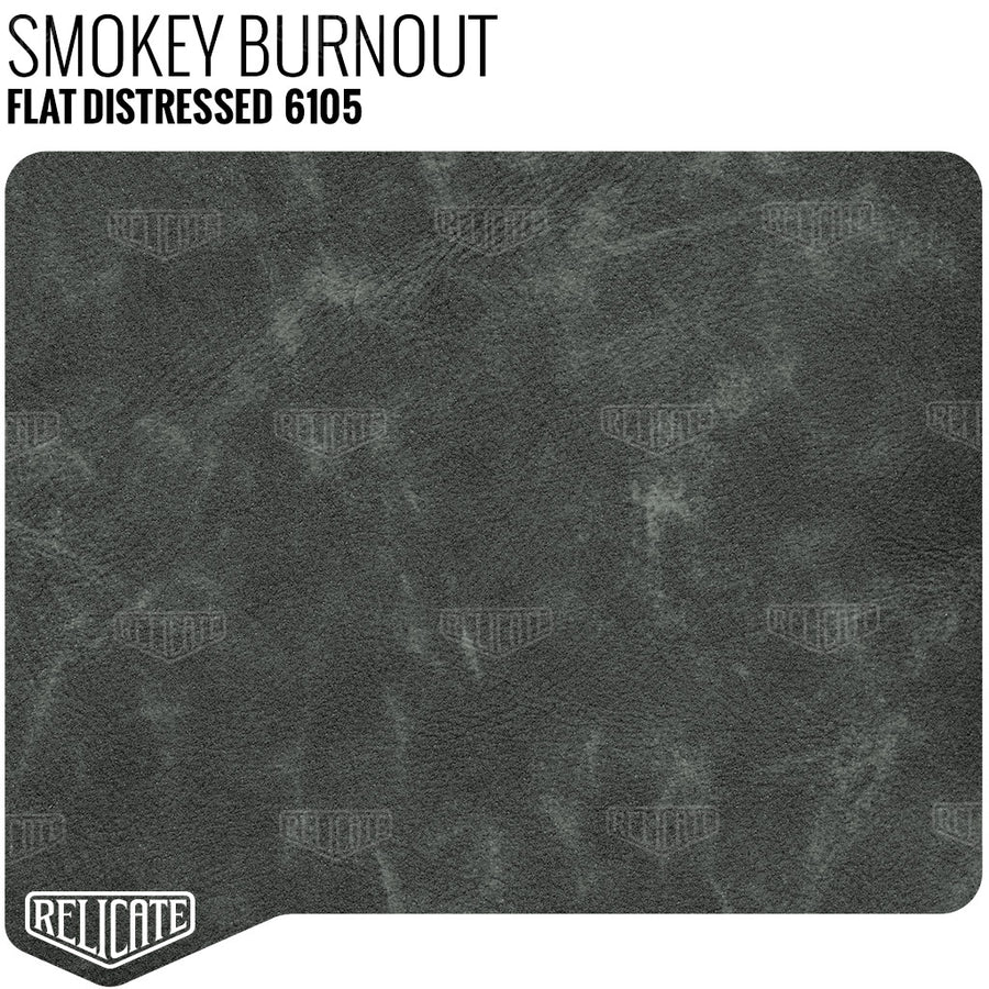 Flat Distressed Leather - Smokey Burnout 6105 Full Hide - Relicate Leather Automotive Interior Upholstery