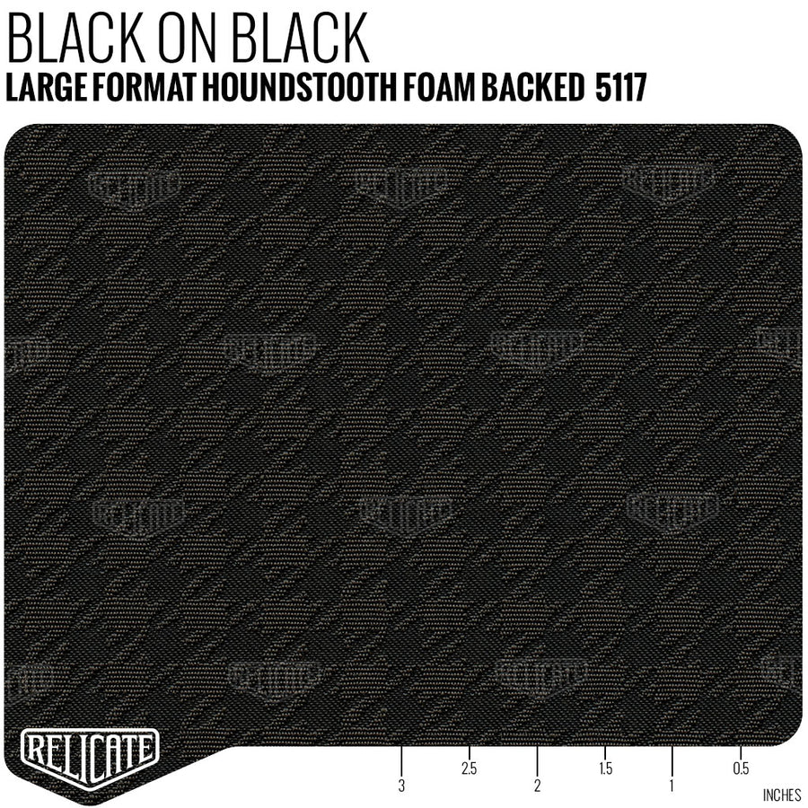 Large Format Houndstooth Seat Fabric - Black On Black Product / Black On Black - Relicate Leather Automotive Interior Upholstery