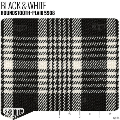 Houndstooth-Plaid Seat Fabric - Black & White Product / Black & White - Relicate Leather Automotive Interior Upholstery