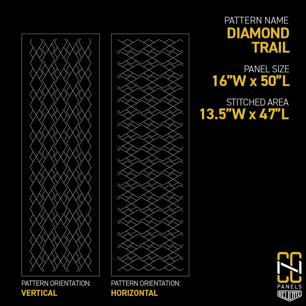 Diamond Trail CNC Stitched Panel - Relicate Leather Automotive Interior Upholstery