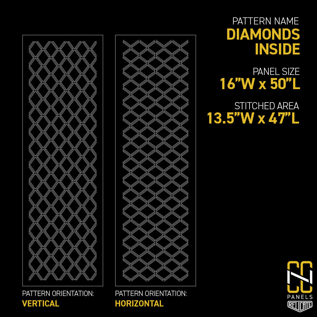 Diamonds Inside CNC Stitched Panel - Relicate Leather Automotive Interior Upholstery