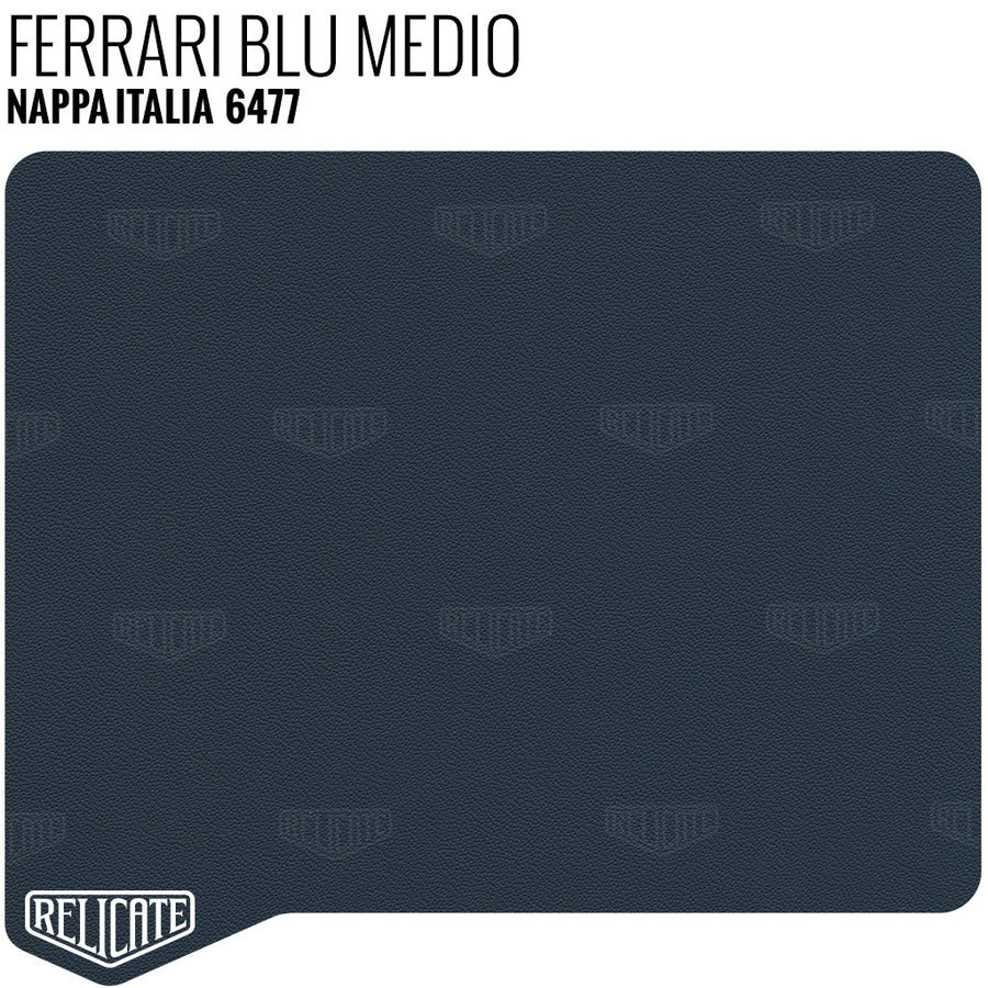 Ferrari Blu Medio Leather Sample - Relicate Leather Automotive Interior Upholstery
