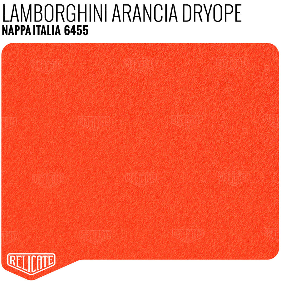 Lamborghini Arancia Dryope Leather Sample - Relicate Leather Automotive Interior Upholstery
