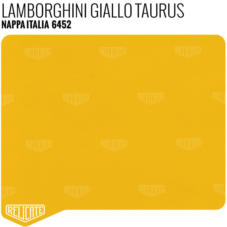 Lamborghini Giallo Taurus Leather Sample - Relicate Leather Automotive Interior Upholstery