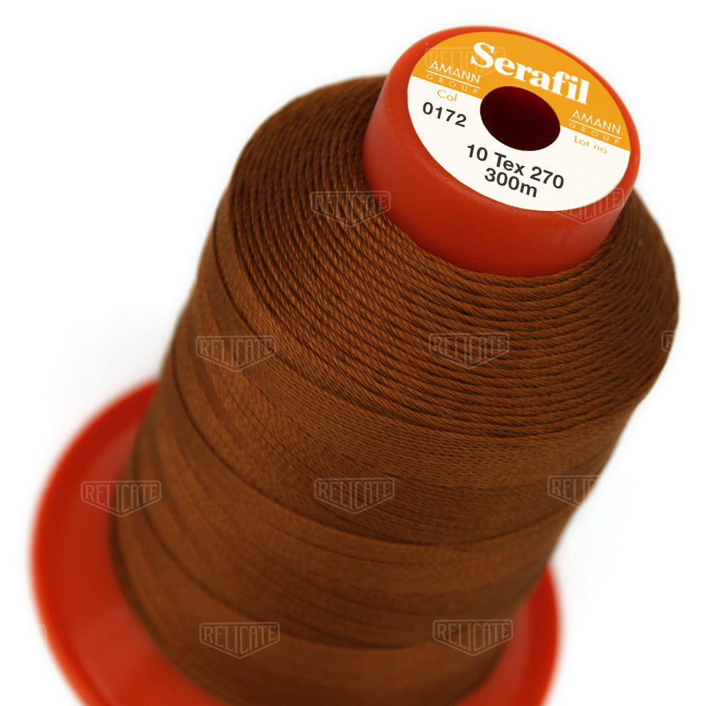 Whites/Browns Serafil Thread 10 (TEX 270) 0172 - Relicate Leather Automotive Interior Upholstery