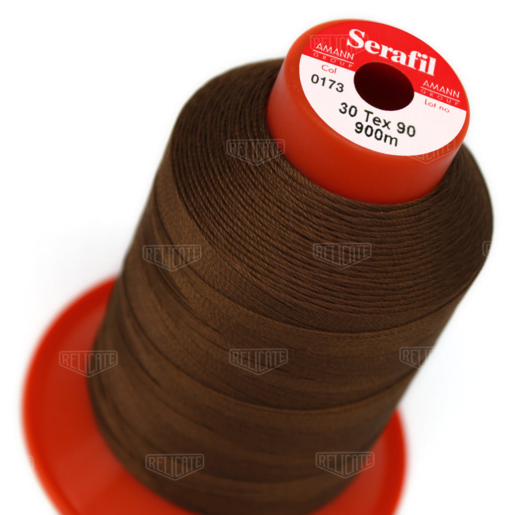 Whites/Browns Serafil Thread 30 (TEX 90) 0173 - Relicate Leather Automotive Interior Upholstery