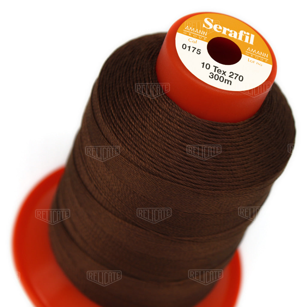 Whites/Browns Serafil Thread 10 (TEX 270) 0175 - Relicate Leather Automotive Interior Upholstery