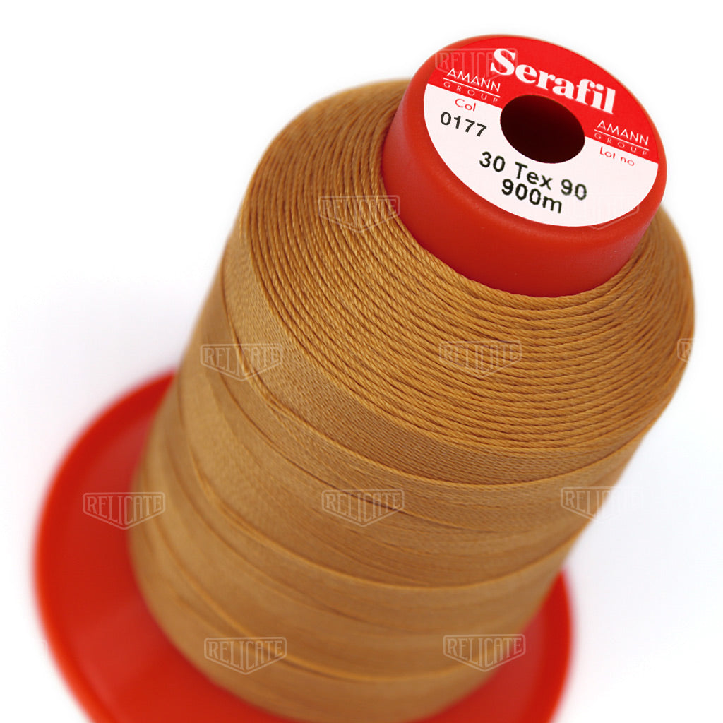 Whites/Browns Serafil Thread 30 (TEX 90) 0177 - Relicate Leather Automotive Interior Upholstery