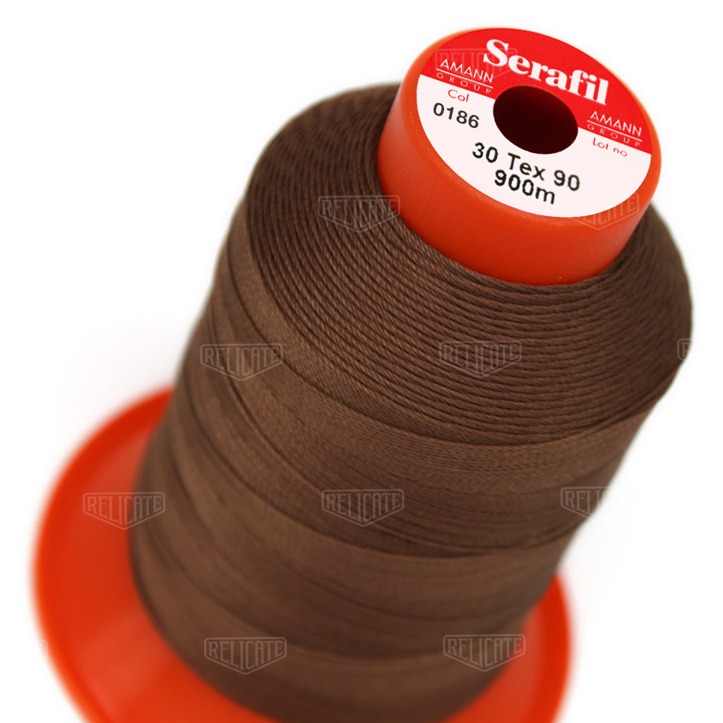 Whites/Browns Serafil Thread 30 (TEX 90) 0186 - Relicate Leather Automotive Interior Upholstery