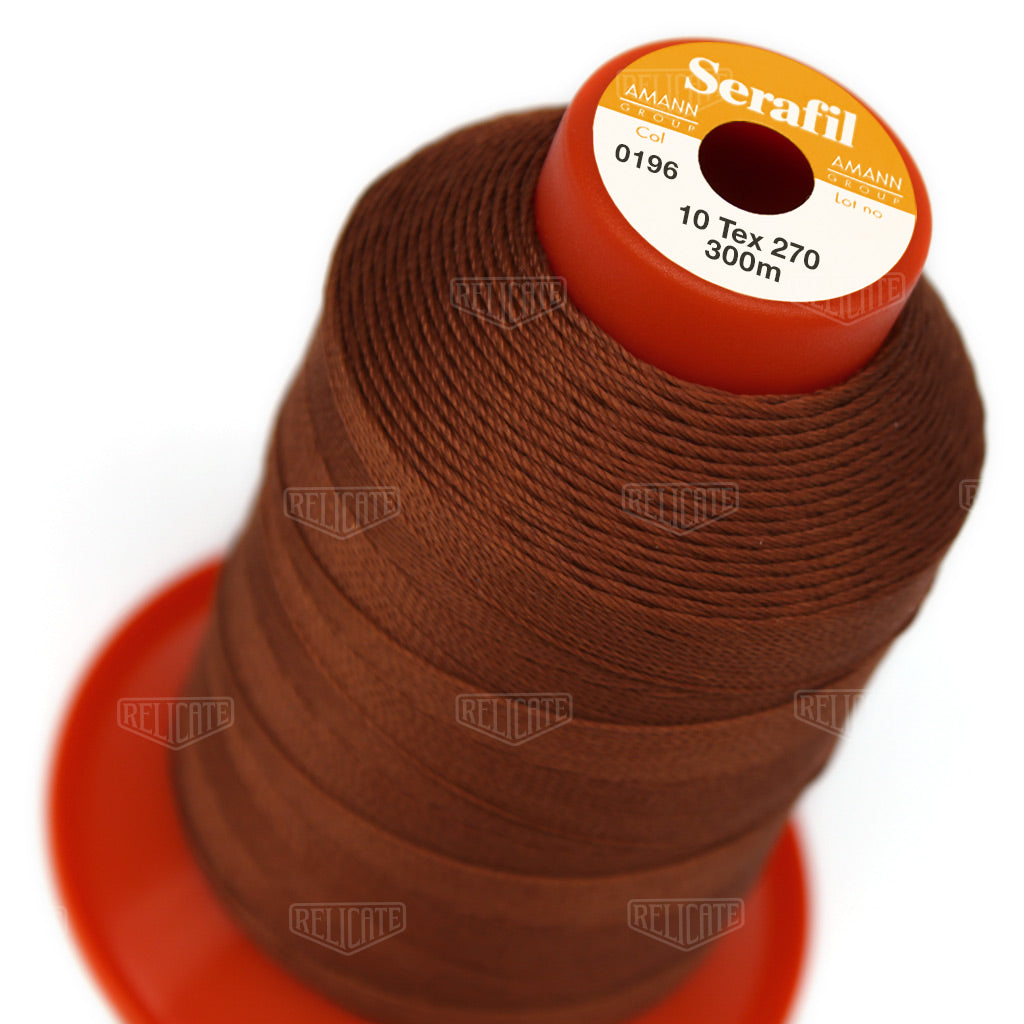Whites/Browns Serafil Thread 10 (TEX 270) 0196 - Relicate Leather Automotive Interior Upholstery