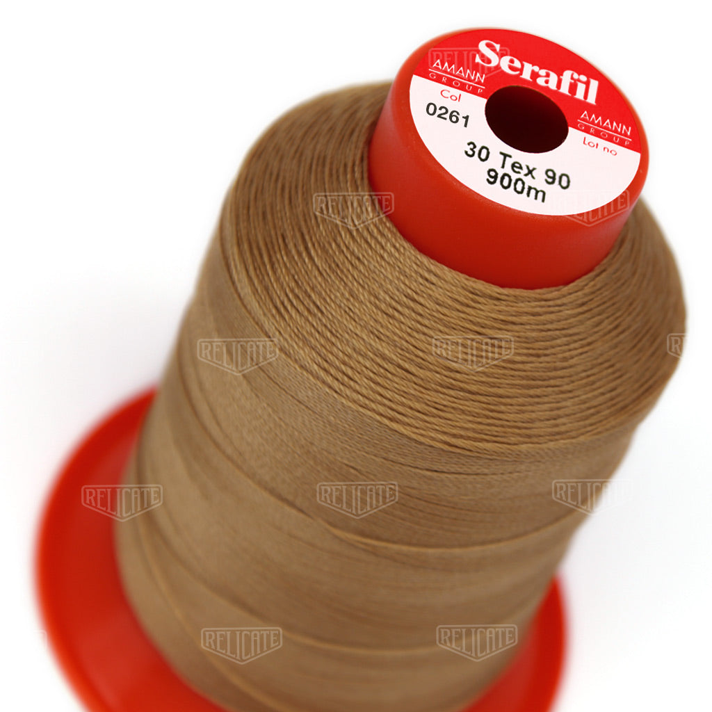 Whites/Browns Serafil Thread 30 (TEX 90) 0261 - Relicate Leather Automotive Interior Upholstery