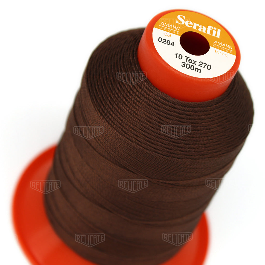 Whites/Browns Serafil Thread 10 (TEX 270) 0264 - Relicate Leather Automotive Interior Upholstery