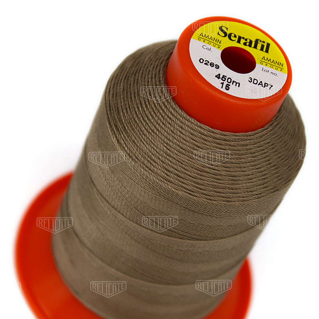Whites/Browns Serafil Thread 15 (TEX 210) 0269 - Relicate Leather Automotive Interior Upholstery