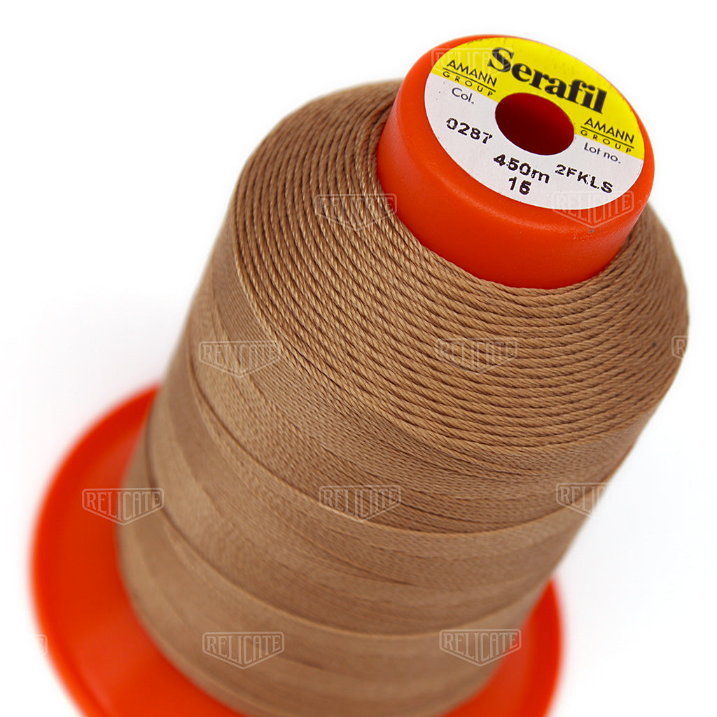 Whites/Browns Serafil Thread 15 (TEX 210) 0287 - Relicate Leather Automotive Interior Upholstery
