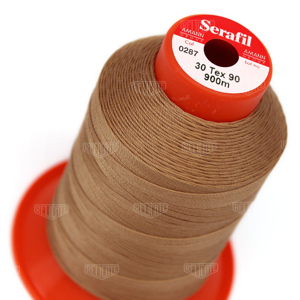 Whites/Browns Serafil Thread 30 (TEX 90) 0287 - Relicate Leather Automotive Interior Upholstery