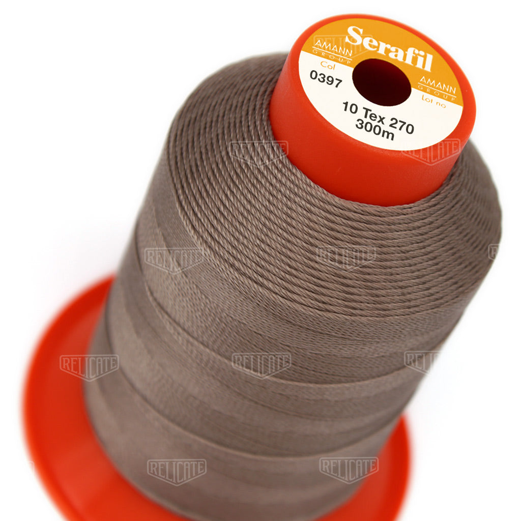 Whites/Browns Serafil Thread 10 (TEX 270) 0397 - Relicate Leather Automotive Interior Upholstery