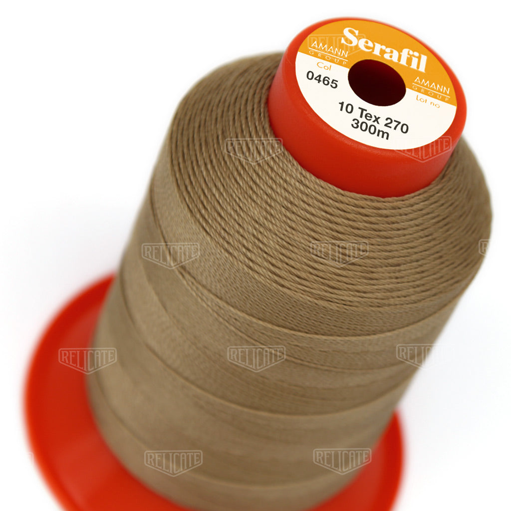 Whites/Browns Serafil Thread 10 (TEX 270) 0465 - Relicate Leather Automotive Interior Upholstery