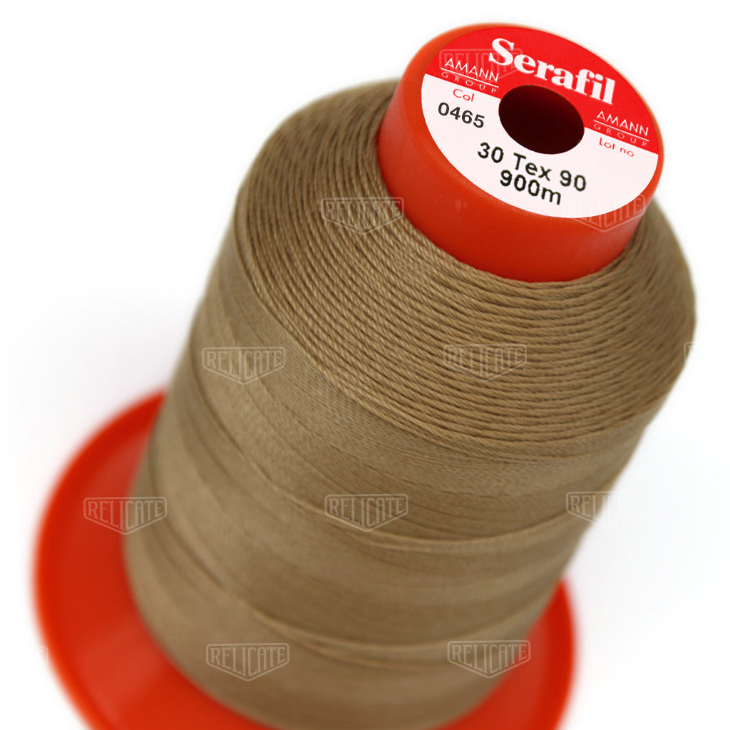 Whites/Browns Serafil Thread 30 (TEX 90) 0465 - Relicate Leather Automotive Interior Upholstery