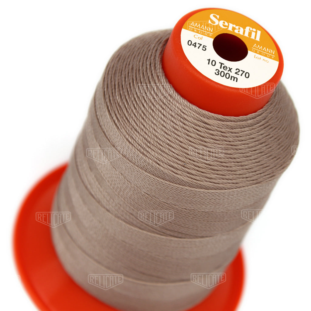 Whites/Browns Serafil Thread 10 (TEX 270) 0475 - Relicate Leather Automotive Interior Upholstery