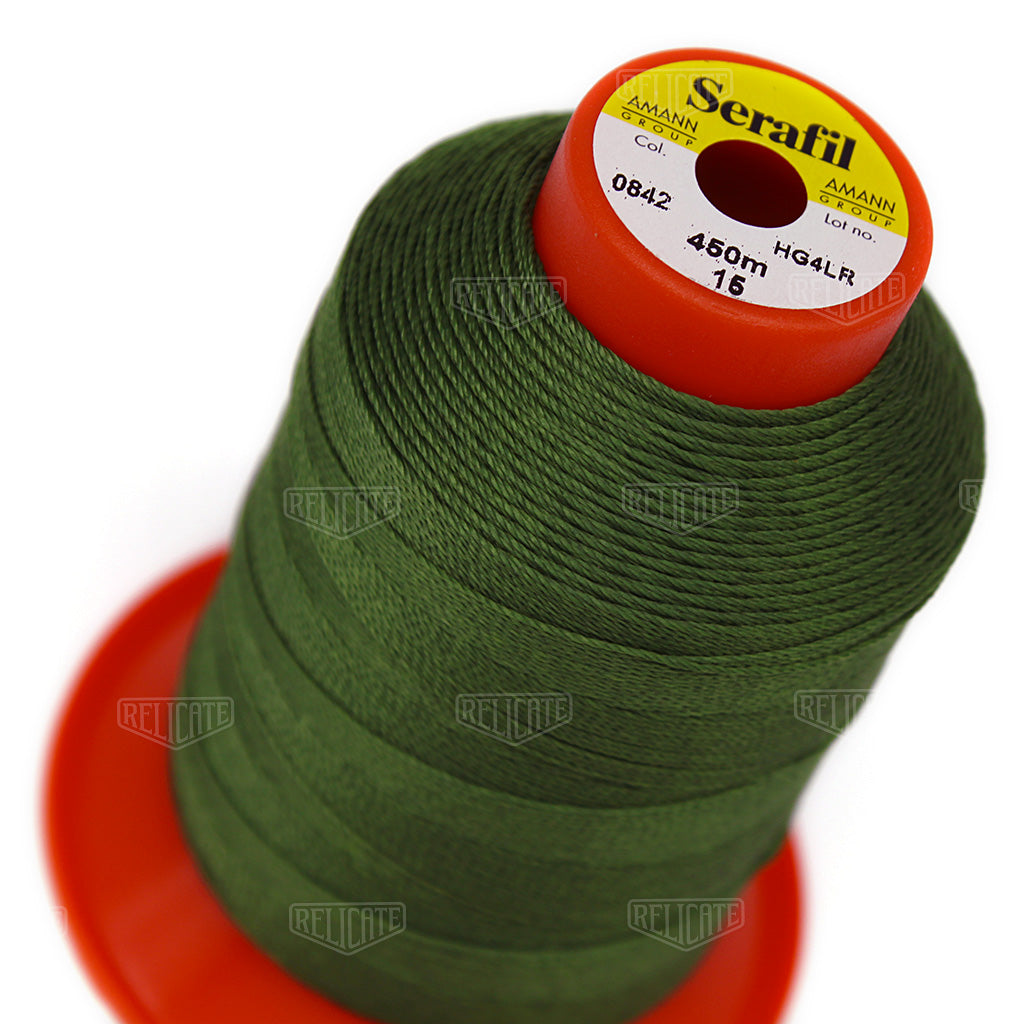 Yellows/Greens Serafil Thread 15 (TEX 210) 0842 - Relicate Leather Automotive Interior Upholstery