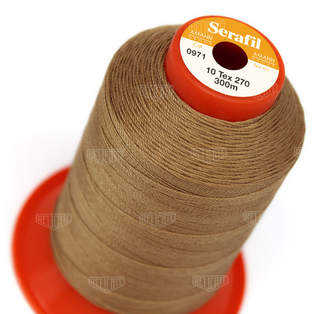 Whites/Browns Serafil Thread 10 (TEX 270) 0971 - Relicate Leather Automotive Interior Upholstery