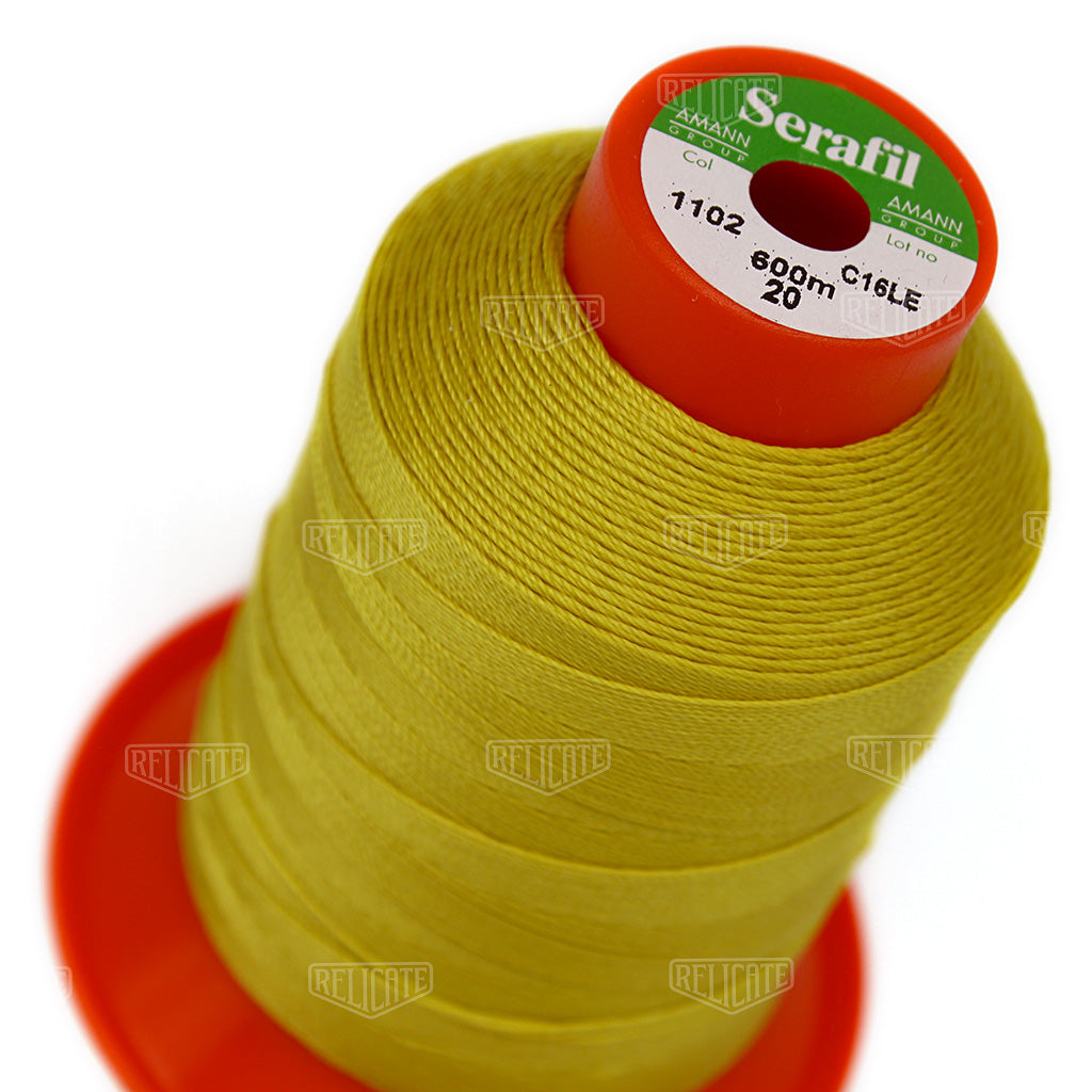 Yellows/Greens Serafil Thread 20 (TEX 135) 1102 - Relicate Leather Automotive Interior Upholstery