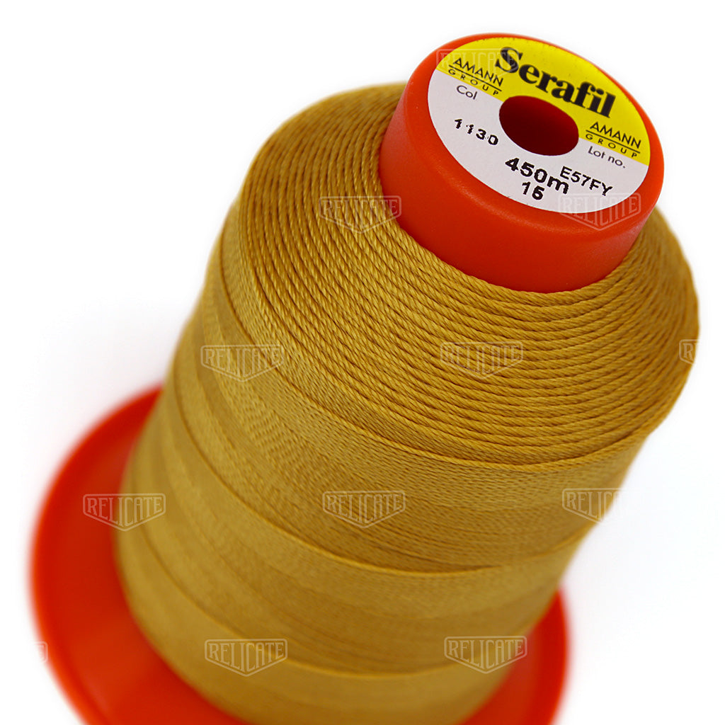 Whites/Browns Serafil Thread 15 (TEX 210) 1130 - Relicate Leather Automotive Interior Upholstery