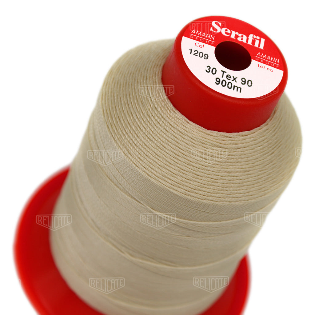Whites/Browns Serafil Thread 30 (TEX 90) 1209 - Relicate Leather Automotive Interior Upholstery