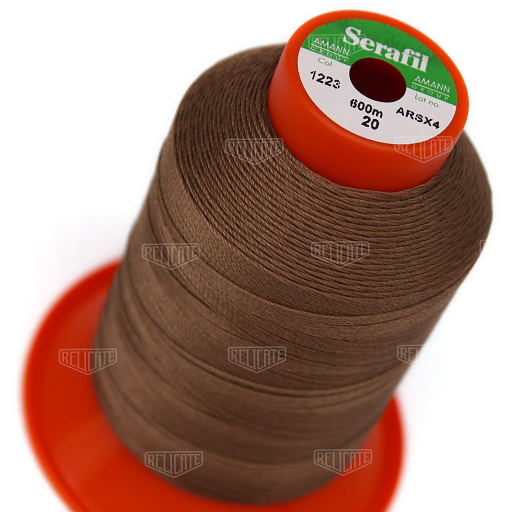 Whites/Browns Serafil Thread 20 (TEX 135) 1223 - Relicate Leather Automotive Interior Upholstery