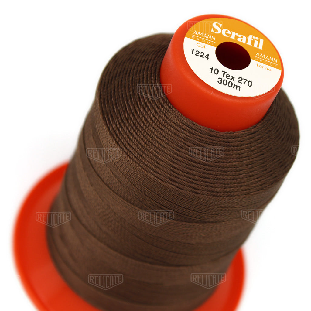 Whites/Browns Serafil Thread 10 (TEX 270) 1224 - Relicate Leather Automotive Interior Upholstery