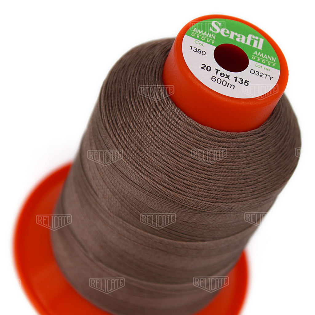 Whites/Browns Serafil Thread 20 (TEX 135) 1380 - Relicate Leather Automotive Interior Upholstery
