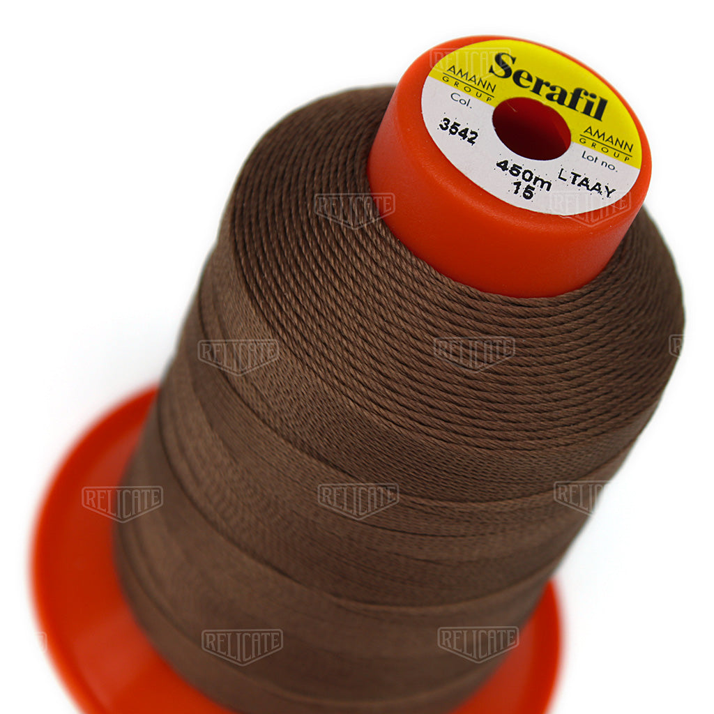 Whites/Browns Serafil Thread 15 (TEX 210) 3542 - Relicate Leather Automotive Interior Upholstery