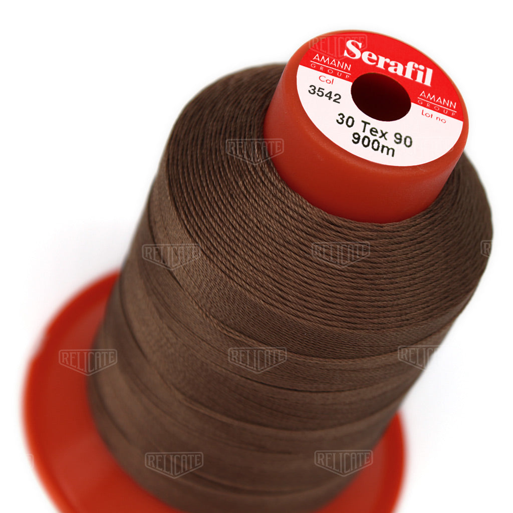 Whites/Browns Serafil Thread 30 (TEX 90) 3542 - Relicate Leather Automotive Interior Upholstery