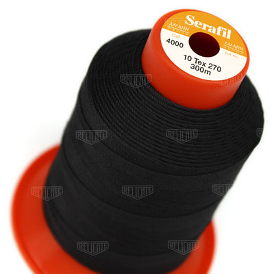 Greys/Blacks Serafil Thread 10 (TEX 270) 4000 - Relicate Leather Automotive Interior Upholstery