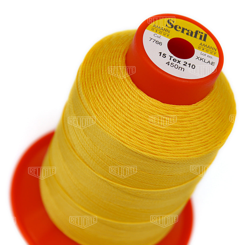 Yellows/Greens Serafil Thread 15 (TEX 210) 7766 - Relicate Leather Automotive Interior Upholstery