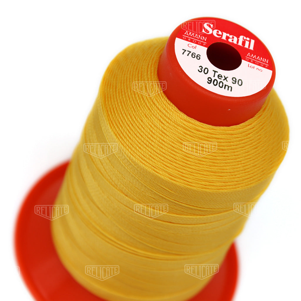 Yellows/Greens Serafil Thread 30 (TEX 90) 7766 - Relicate Leather Automotive Interior Upholstery