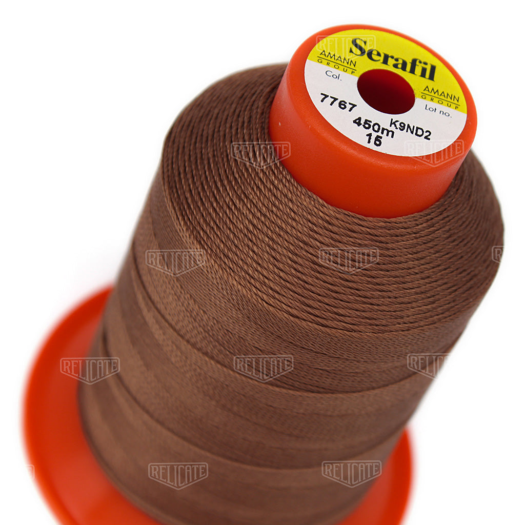 Whites/Browns Serafil Thread 15 (TEX 210) 7767 - Relicate Leather Automotive Interior Upholstery