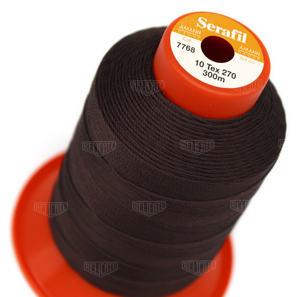 Whites/Browns Serafil Thread 10 (TEX 270) 7768 - Relicate Leather Automotive Interior Upholstery