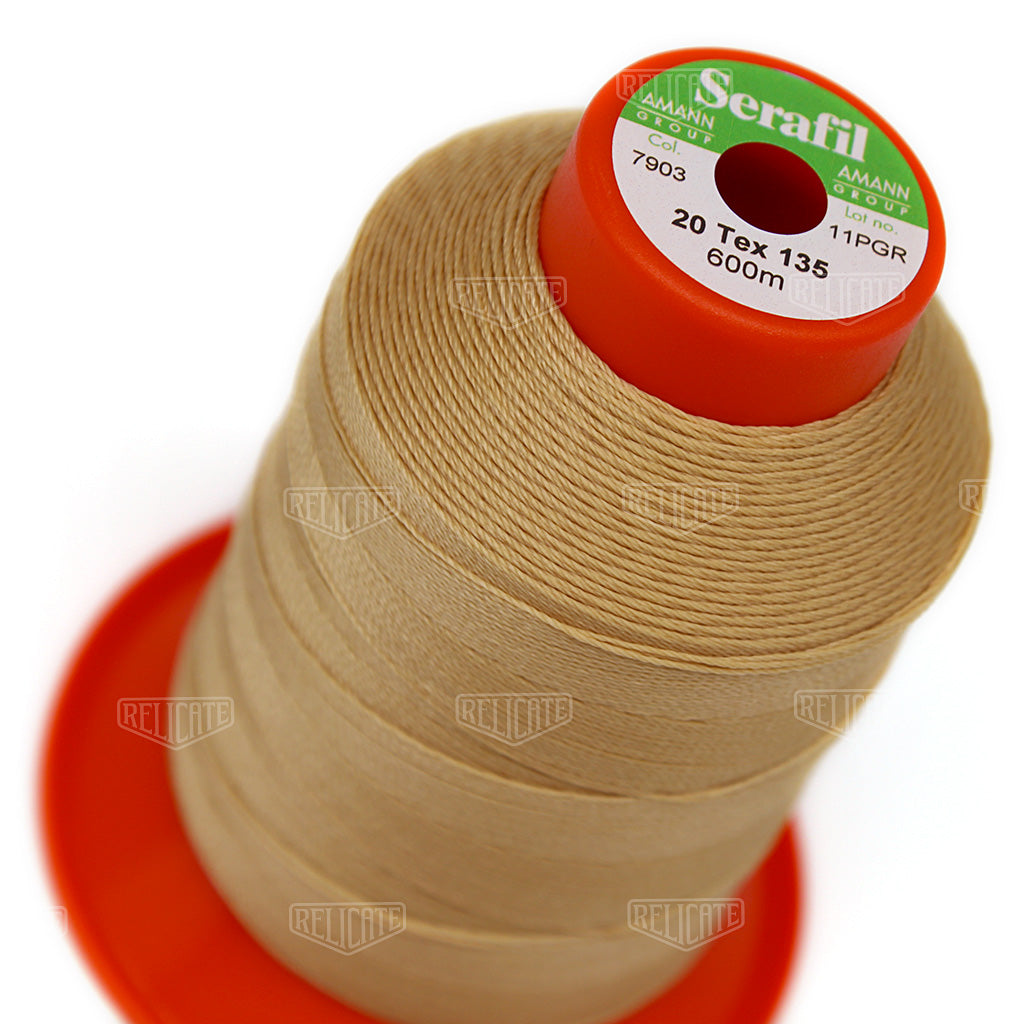 Whites/Browns Serafil Thread 20 (TEX 135) 7903 - Relicate Leather Automotive Interior Upholstery