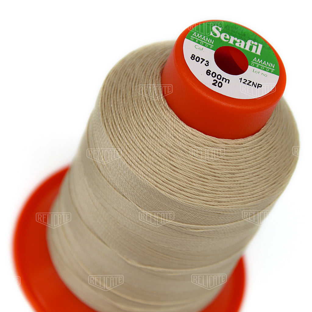 Whites/Browns Serafil Thread 20 (TEX 135) 8073 - Relicate Leather Automotive Interior Upholstery