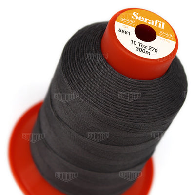 Greys/Blacks Serafil Thread 10 (TEX 270) 8861 - Relicate Leather Automotive Interior Upholstery