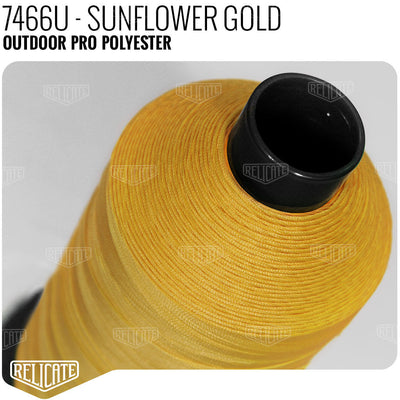Outdoor PRO Polyester Thread - SIZE 20 (TEX 135) Sunflower Gold 7466U - Size 20 (TEX 135) - 1LB - Relicate Leather Automotive Interior Upholstery