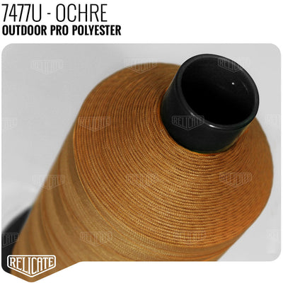 Outdoor PRO Polyester Thread - SIZE 30 (TEX 90) - 8oz Ochre - 7477U - Size 30 (TEX 90) - 8oz - Relicate Leather Automotive Interior Upholstery