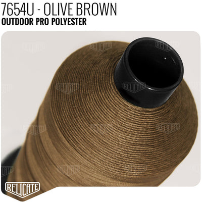 Outdoor PRO Polyester Thread - SIZE 30 (TEX 90) - 8oz Olive Brown - 7654U - Size 30 (TEX 90) - 8oz - Relicate Leather Automotive Interior Upholstery