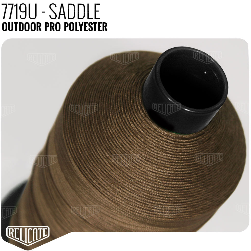 Outdoor PRO Polyester Thread - SIZE 30 (TEX 90) - 16oz Saddle - 7719U - Size 30 (TEX 90) - 1LB - Relicate Leather Automotive Interior Upholstery
