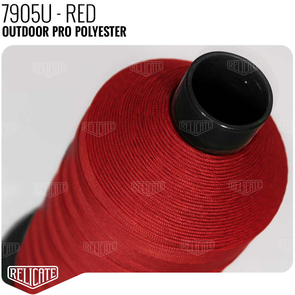 Outdoor PRO Polyester Thread - SIZE 30 (TEX 90) - 16oz Red - 7905U - Size 30 (TEX 90) - 1LB - Relicate Leather Automotive Interior Upholstery