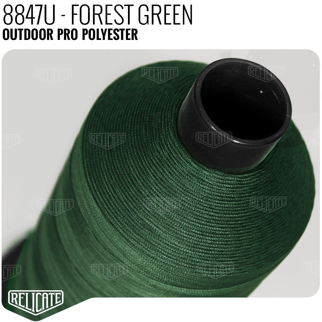 Outdoor PRO Polyester Thread - SIZE 30 (TEX 90) - 8oz Forest Green - 8847U - Size 30 (TEX 90) - 8oz - Relicate Leather Automotive Interior Upholstery