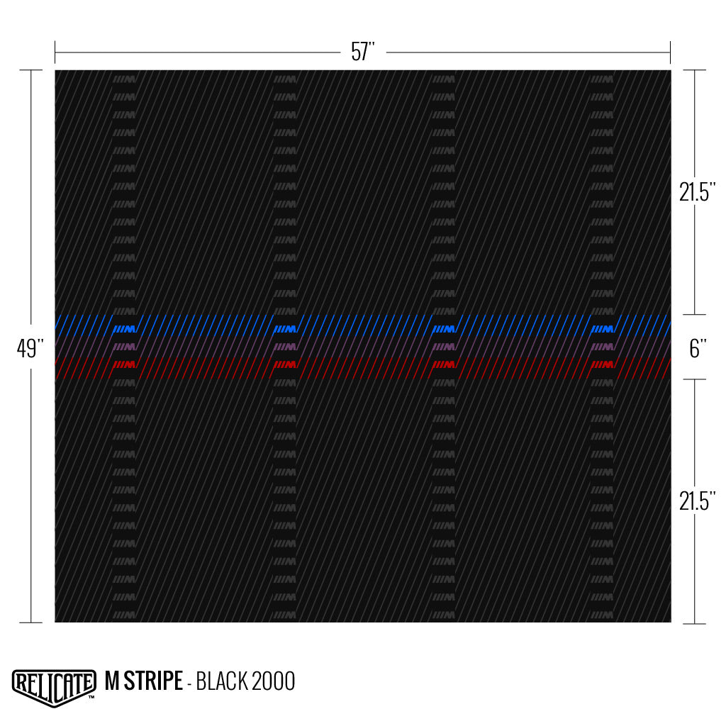 M STRIPE FABRIC - BLACK - Relicate Leather Automotive Interior Upholstery
