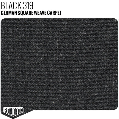 German Square Weave Carpet Remnants Black - 20" x 71" - Relicate Leather Automotive Interior Upholstery